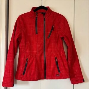 CB Sport Women’s Plaid Ski Jacket Small Red Insulated Winter Snow Coat